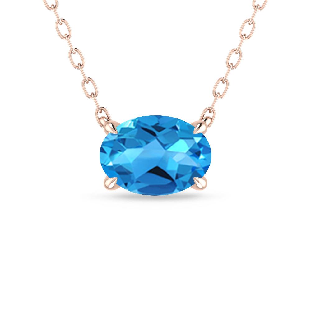 Rose Gold - Blue Topaz