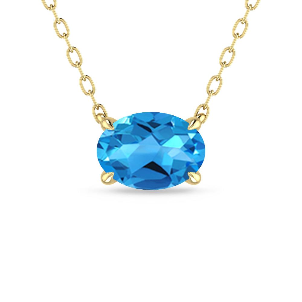 Yellow Gold - Blue Topaz