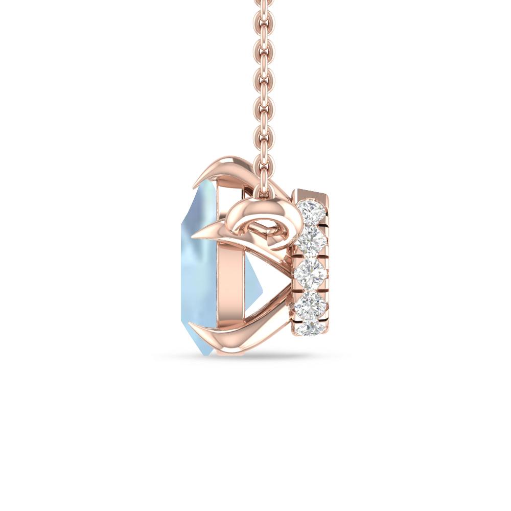 Rose Gold - Aquamarine