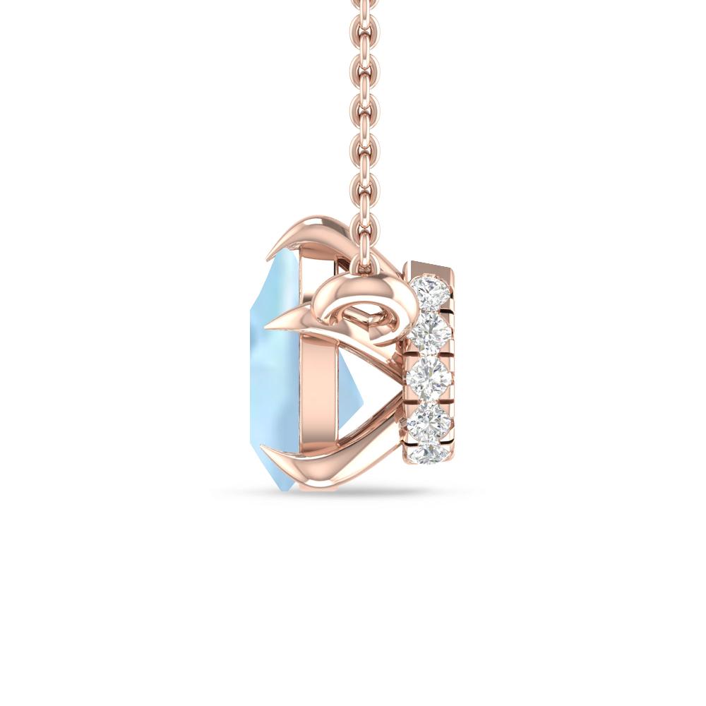 Rose Gold - Aquamarine