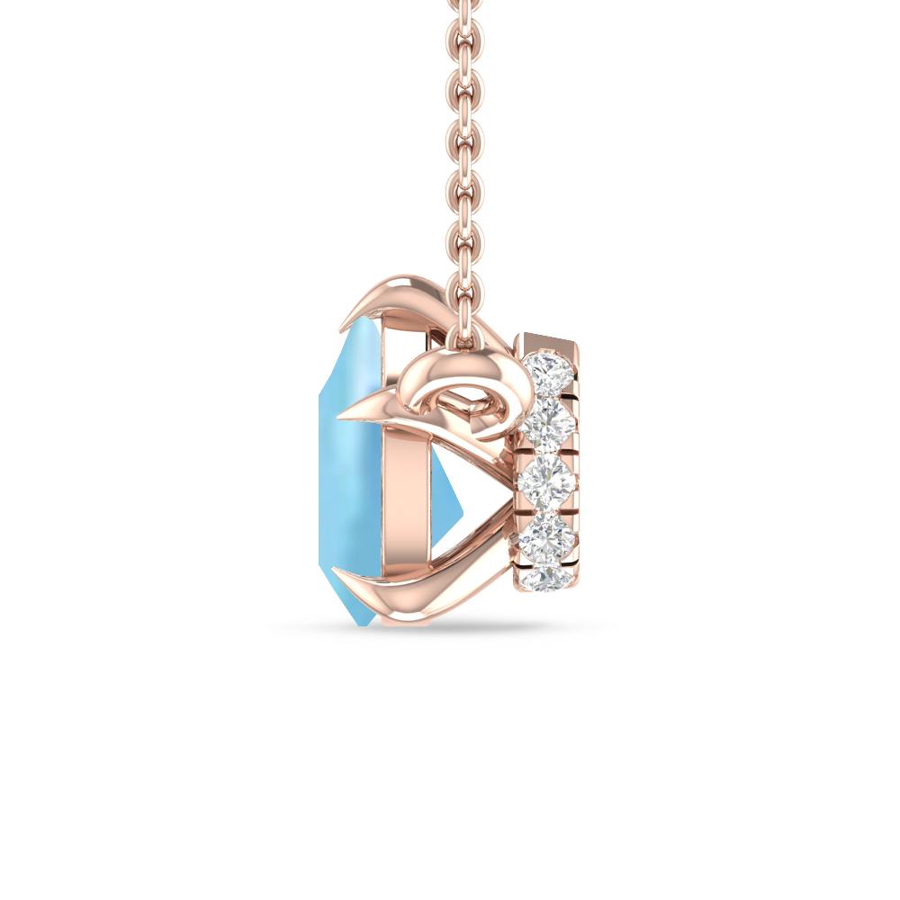 Rose Gold - Aquamarine