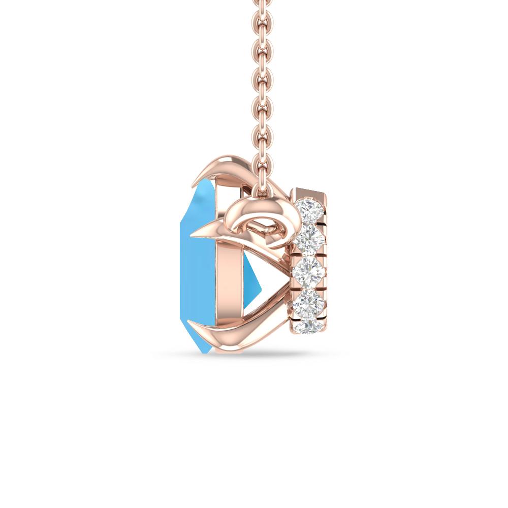 Rose Gold - Blue Topaz