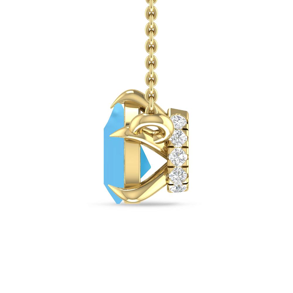 Yellow Gold - Blue Topaz