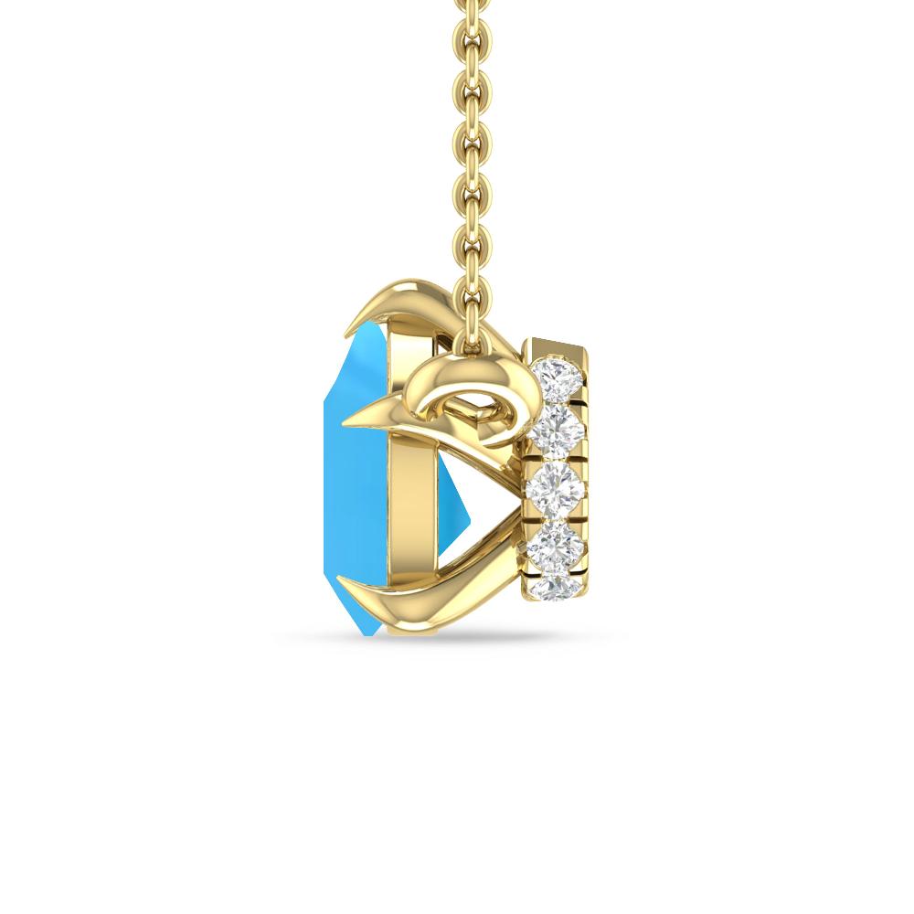 Yellow Gold - Blue Topaz