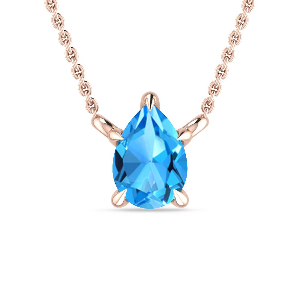 Rose Gold - Blue Topaz