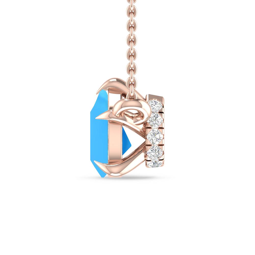 Rose Gold - Blue Topaz