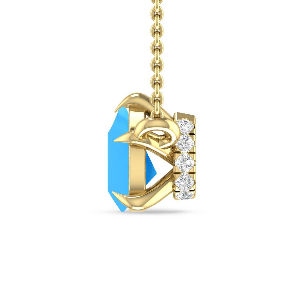 Yellow Gold - Blue Topaz