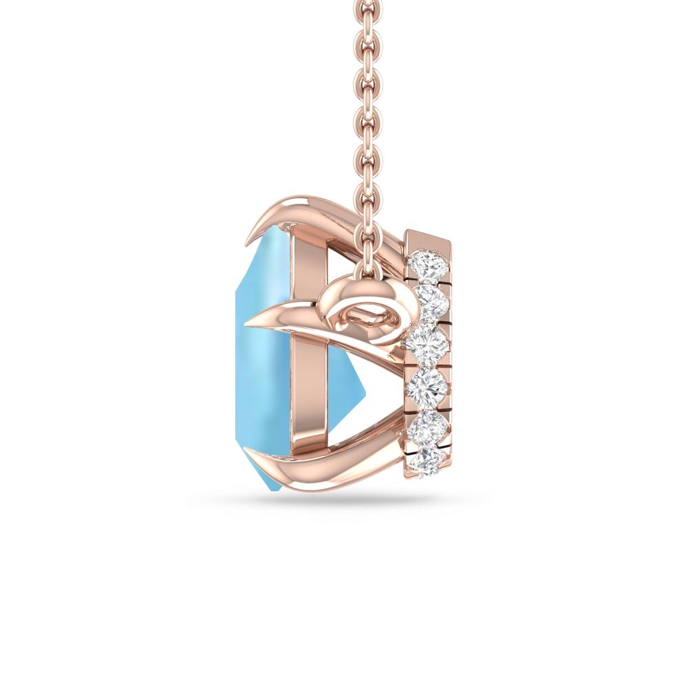 Rose Gold - Aquamarine