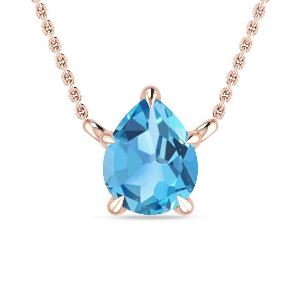 Rose Gold - Blue Topaz