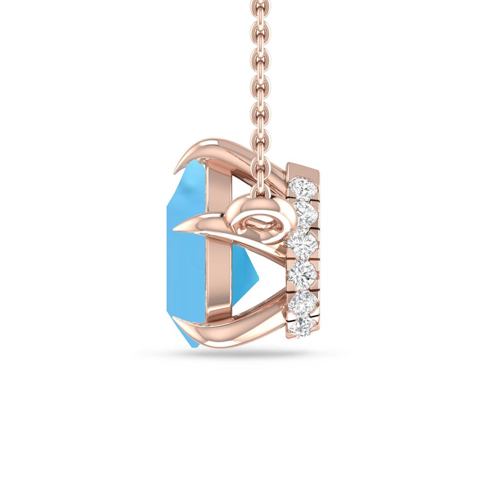 Rose Gold - Blue Topaz