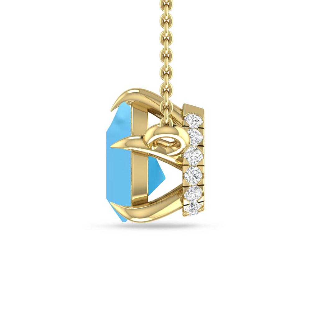 Yellow Gold - Blue Topaz