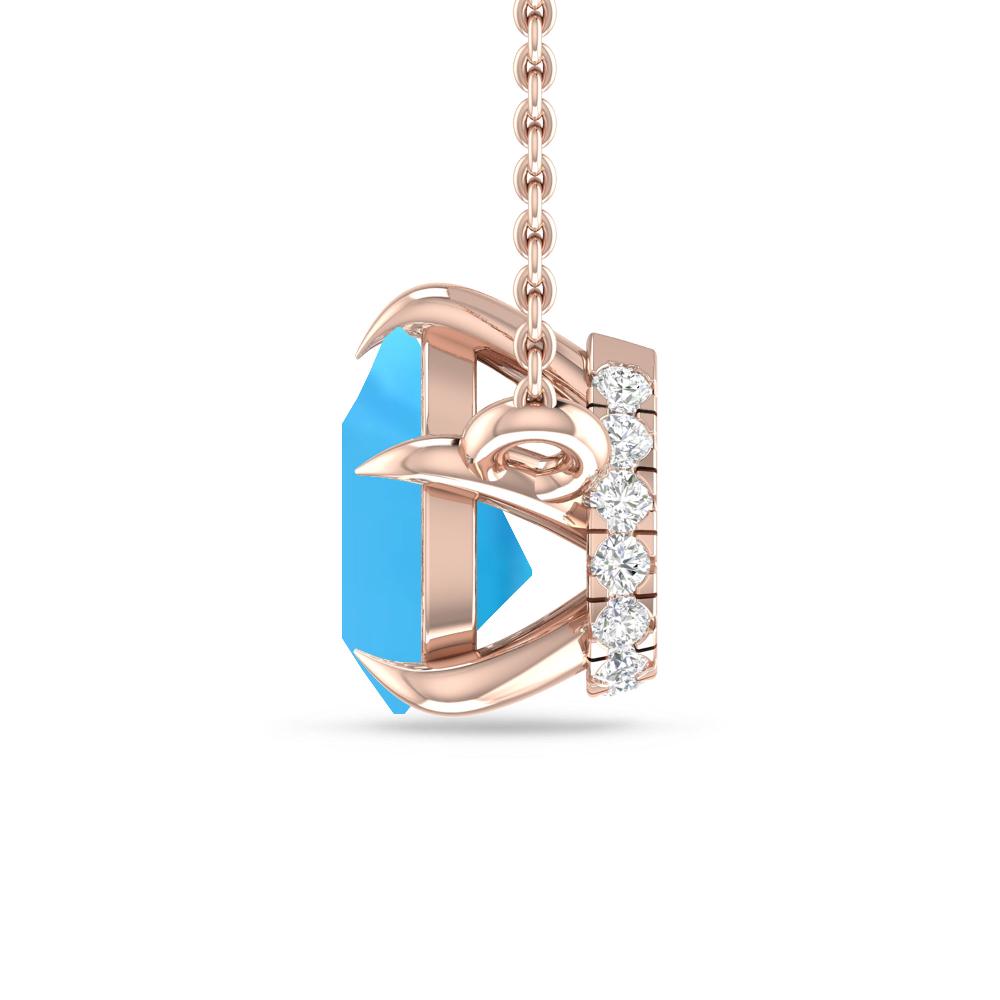 Rose Gold - Blue Topaz