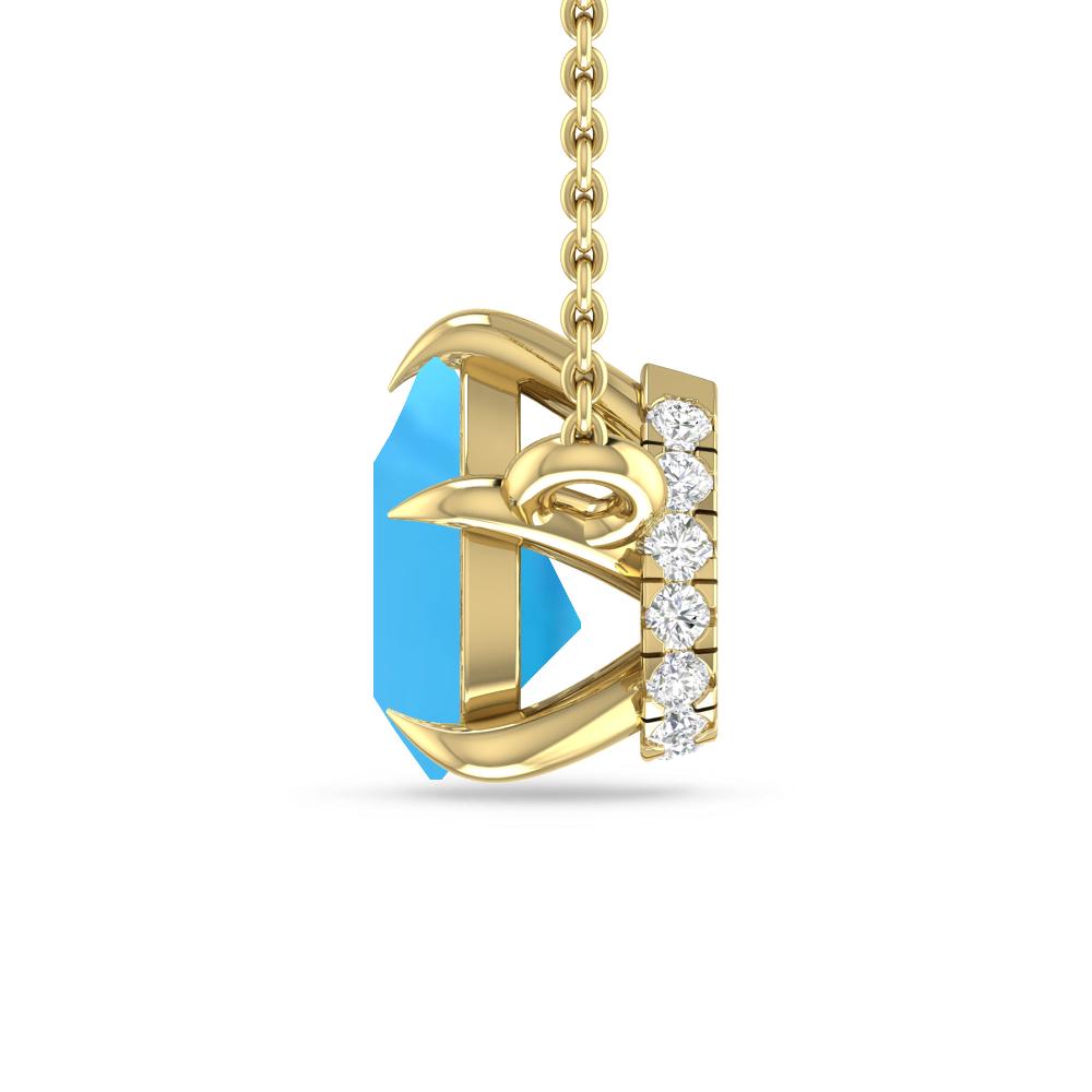 Yellow Gold - Blue Topaz