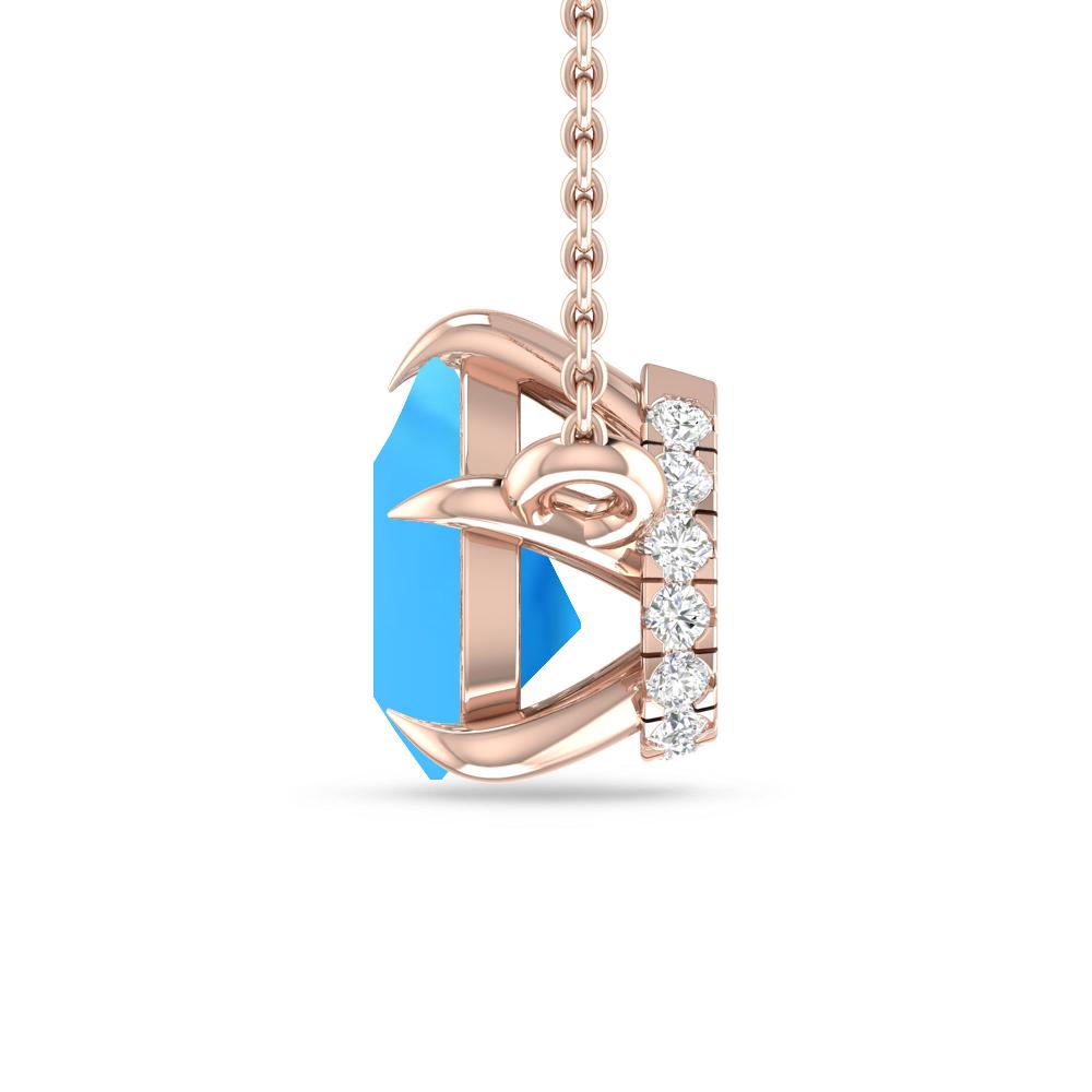 Rose Gold - Blue Topaz