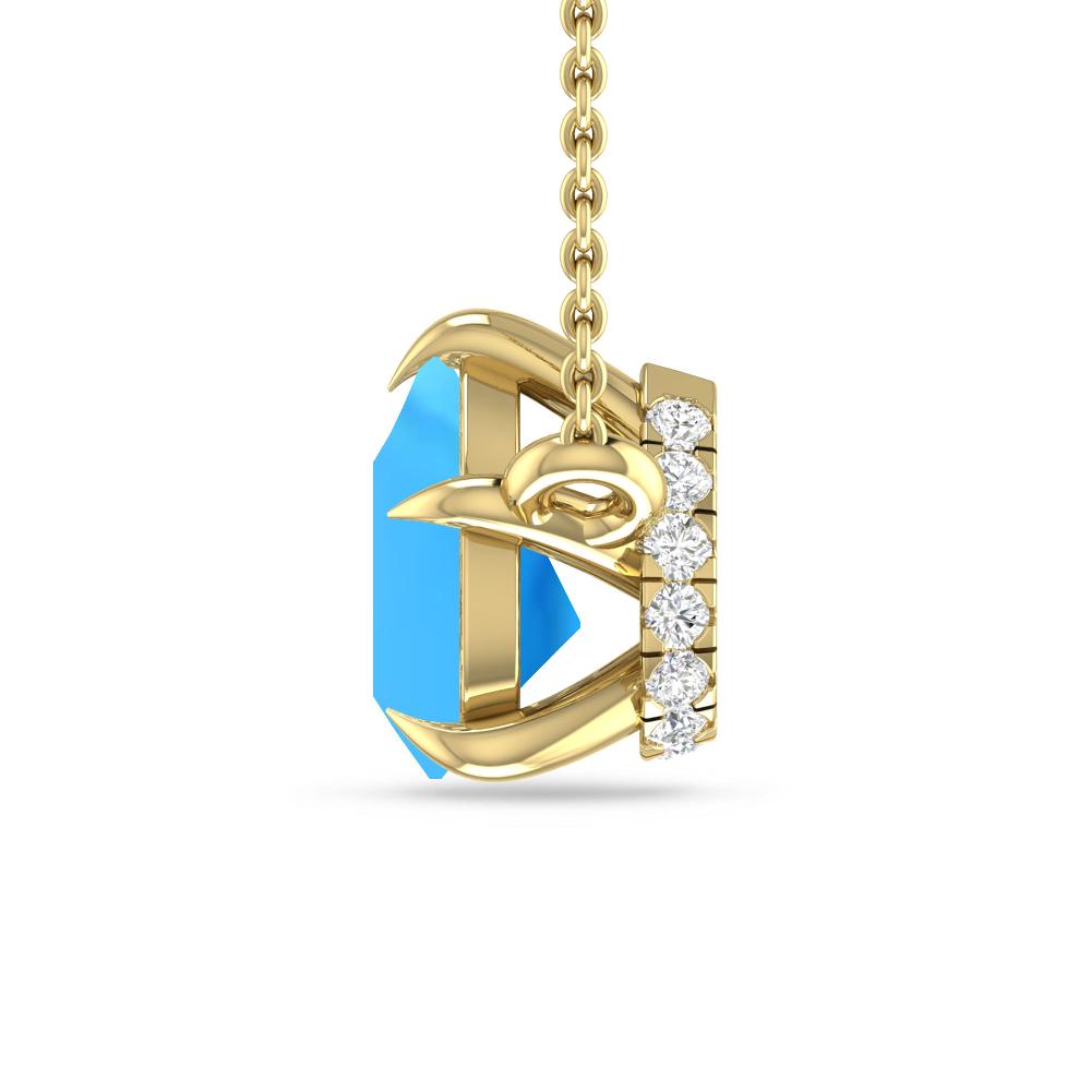 Yellow Gold - Blue Topaz