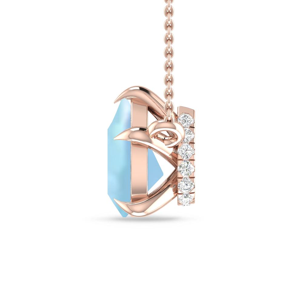 Rose Gold - Aquamarine