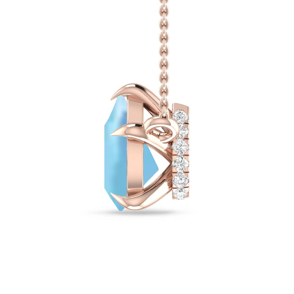 Rose Gold - Aquamarine