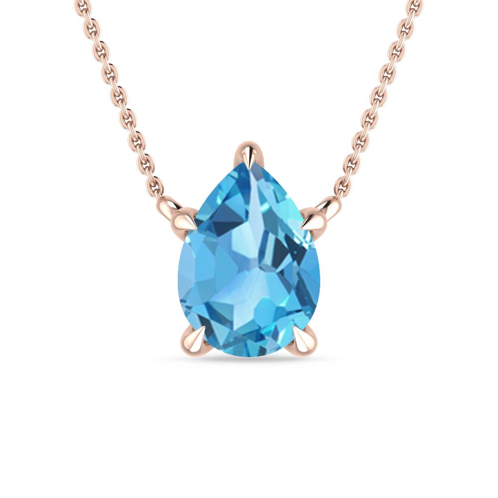 Rose Gold - Blue Topaz