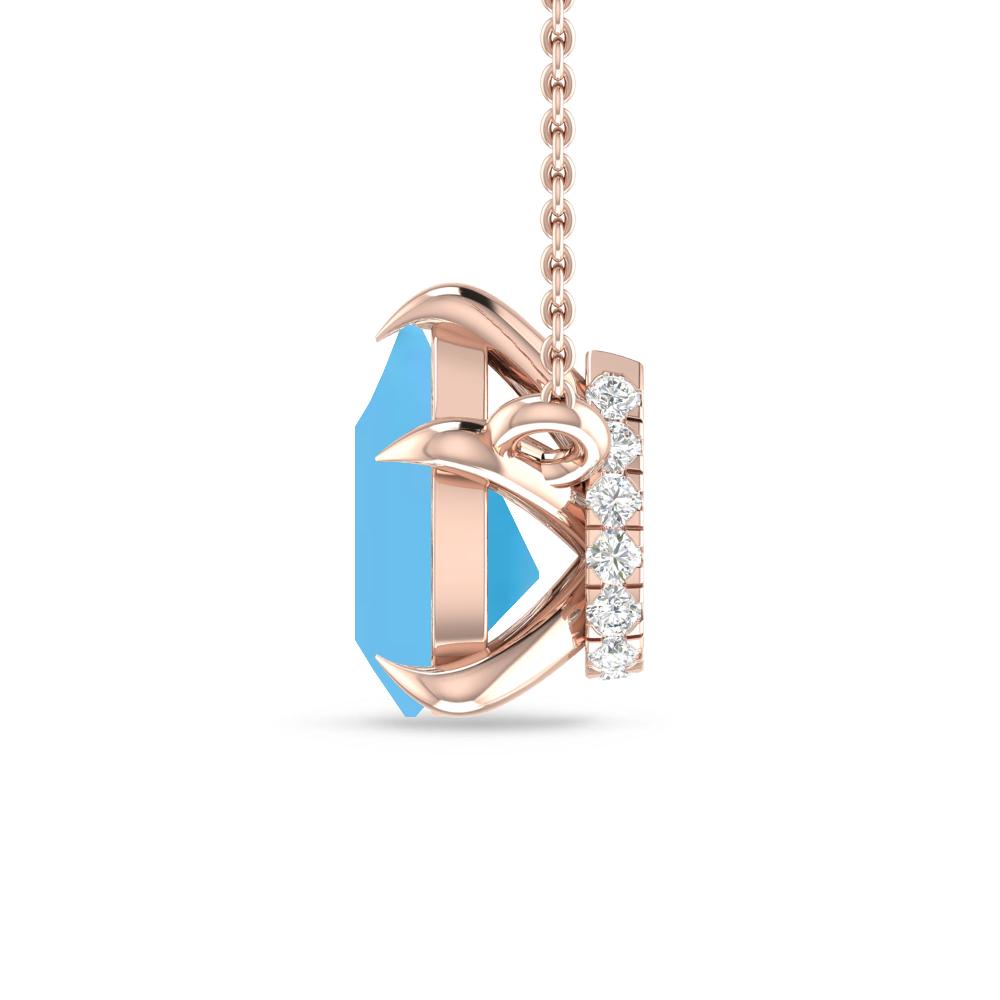 Rose Gold - Blue Topaz