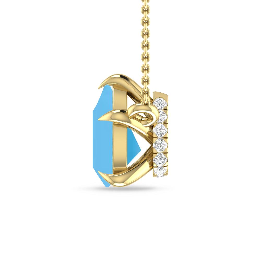 Yellow Gold - Blue Topaz