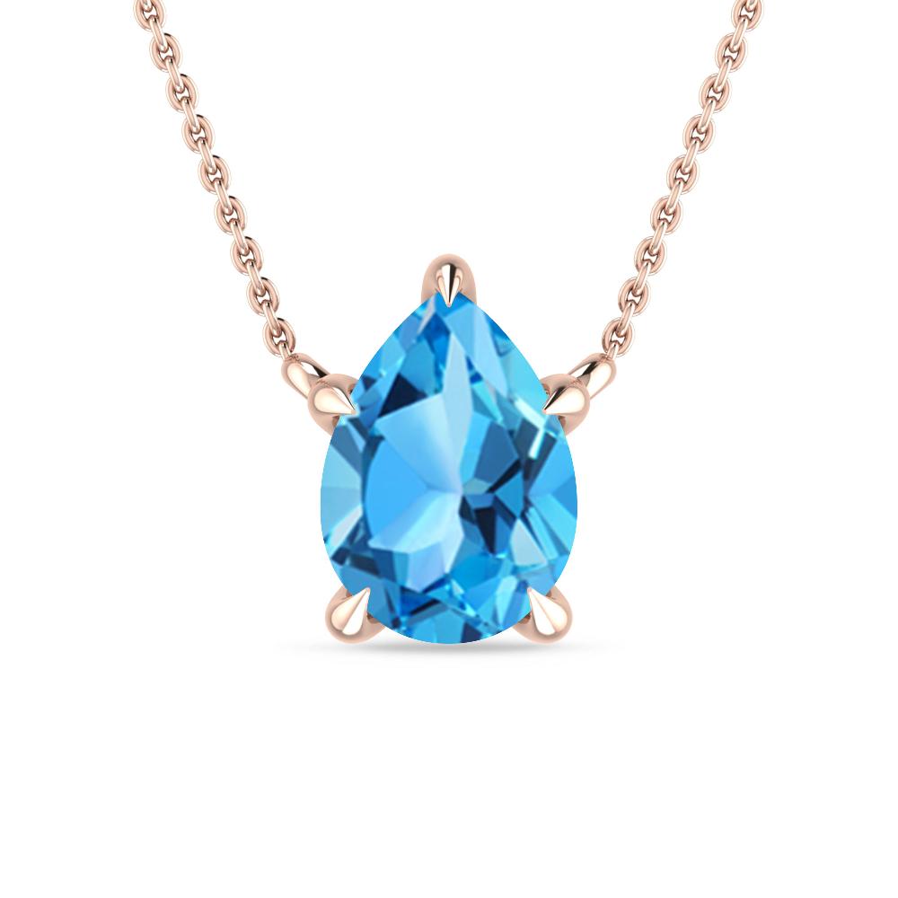 Rose Gold - Blue Topaz