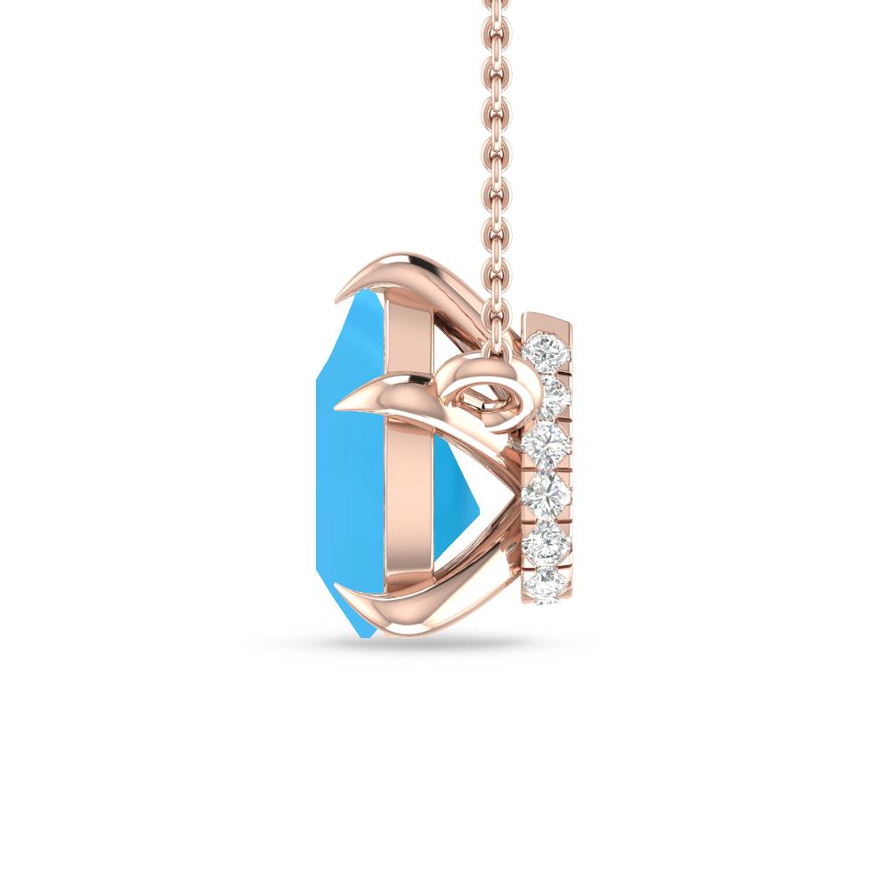 Rose Gold - Blue Topaz