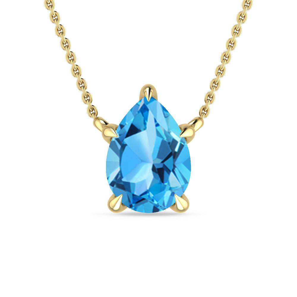 Yellow Gold - Blue Topaz