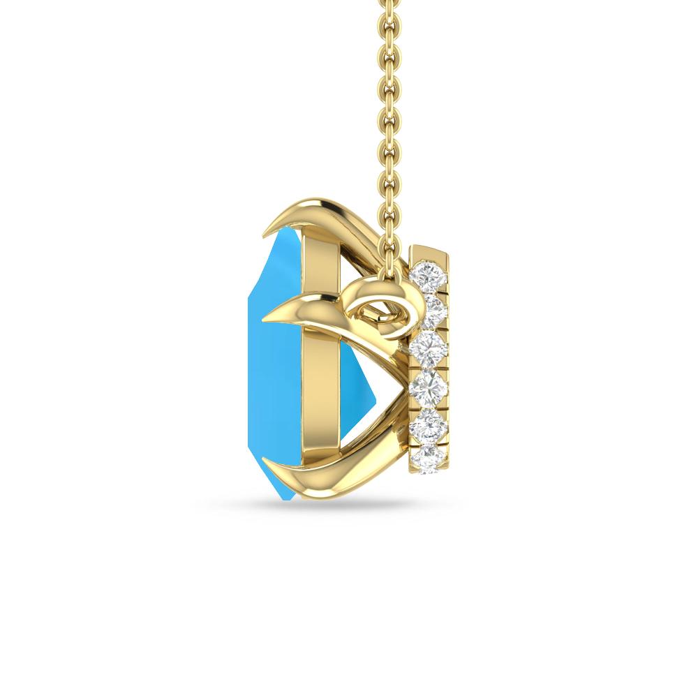 Yellow Gold - Blue Topaz