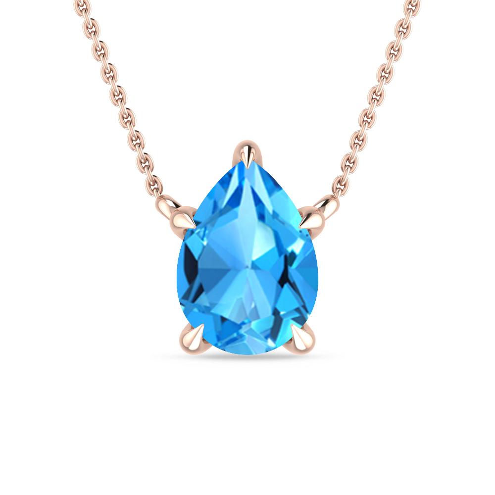 Rose Gold - Blue Topaz