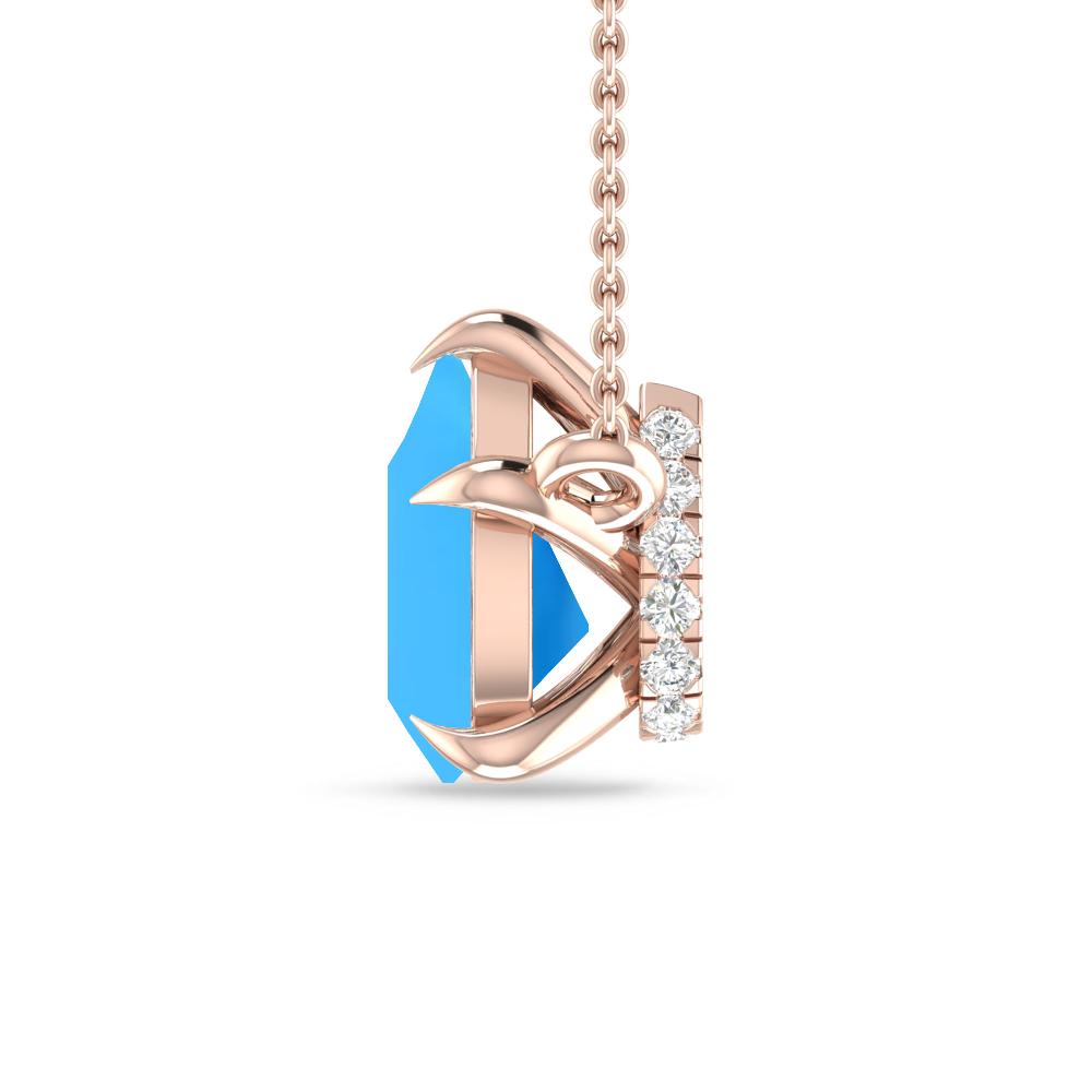 Rose Gold - Blue Topaz