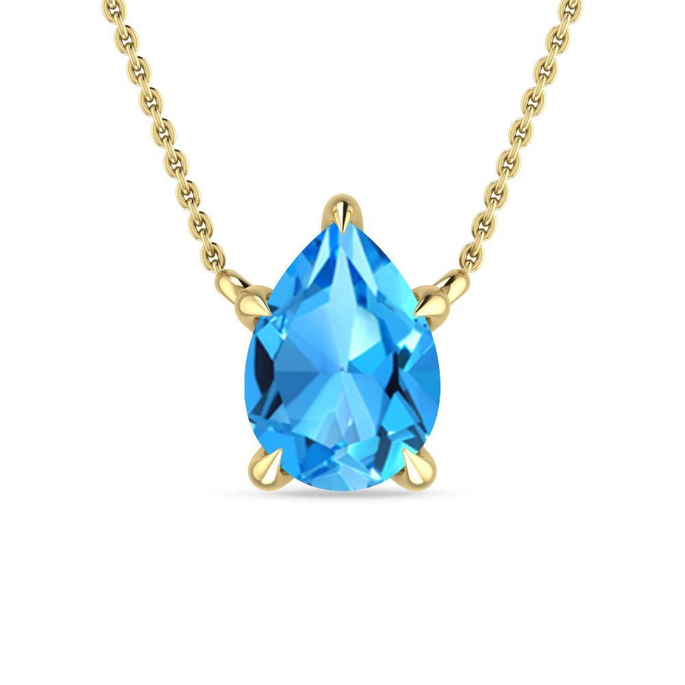 Yellow Gold - Blue Topaz