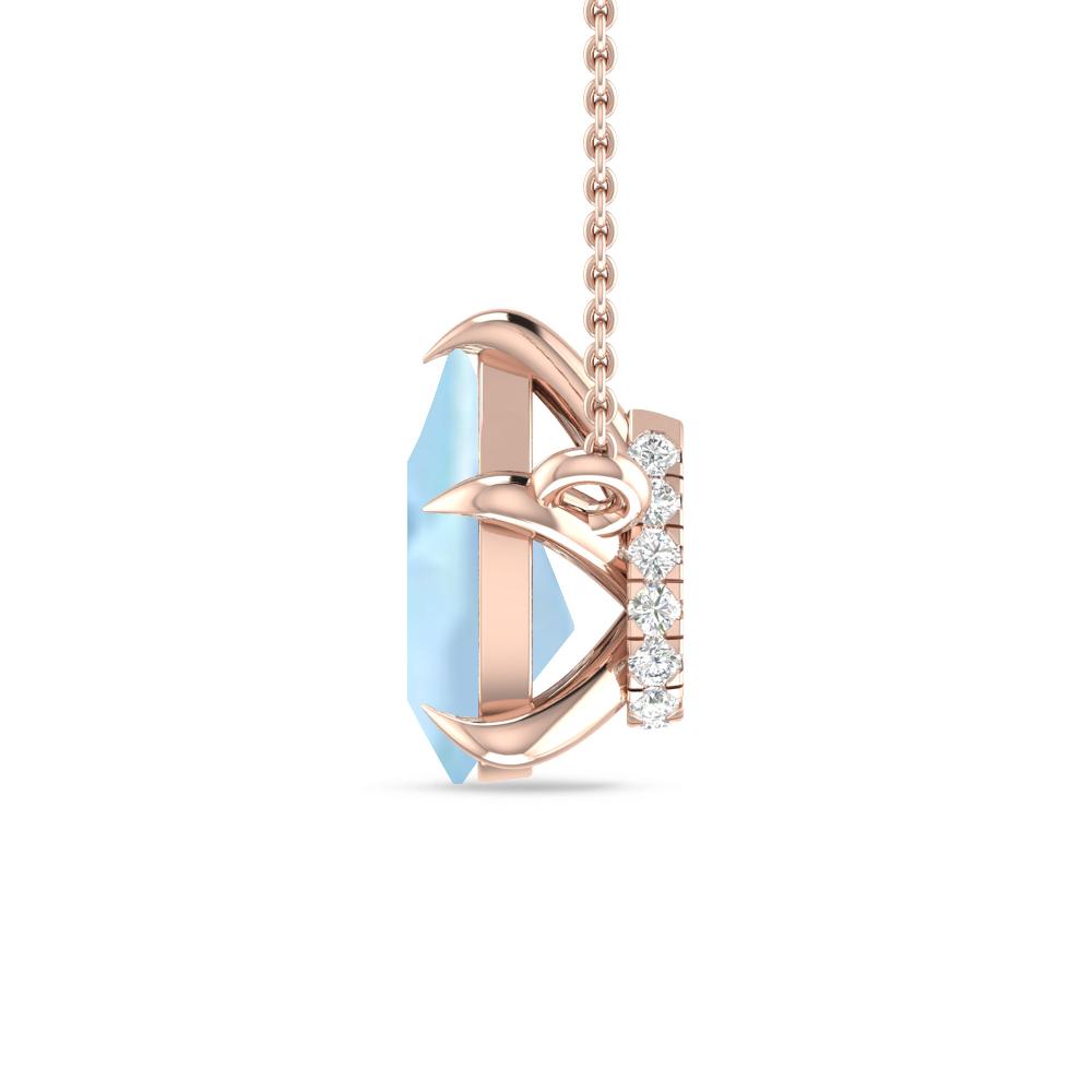 Rose Gold - Aquamarine