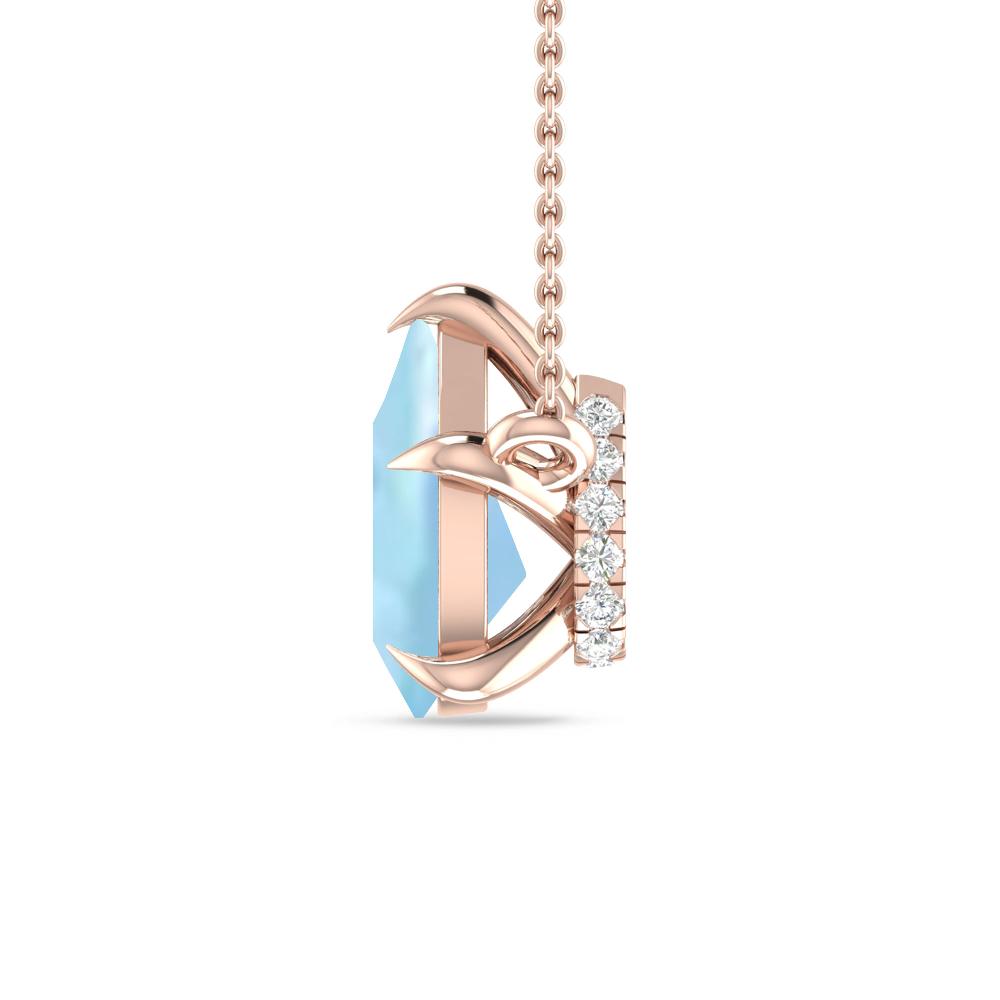 Rose Gold - Aquamarine