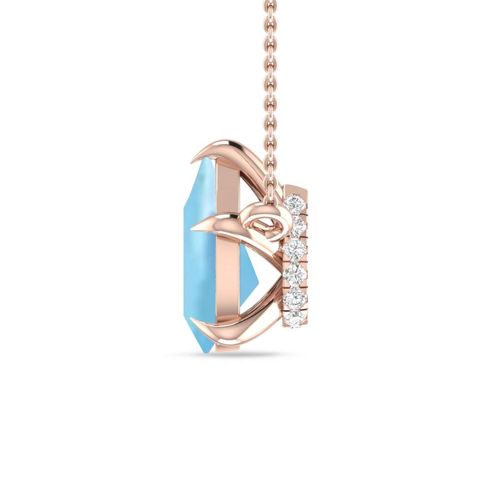 Rose Gold - Aquamarine