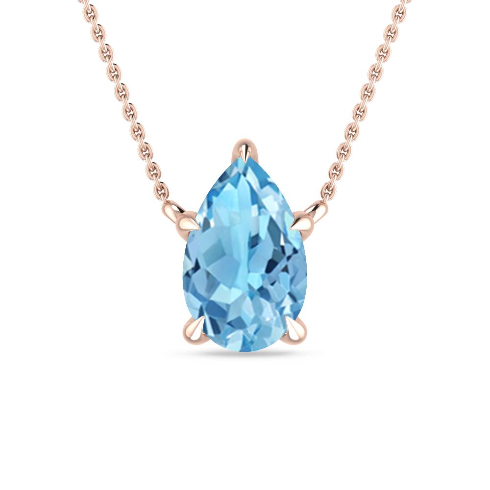 Rose Gold - Blue Topaz