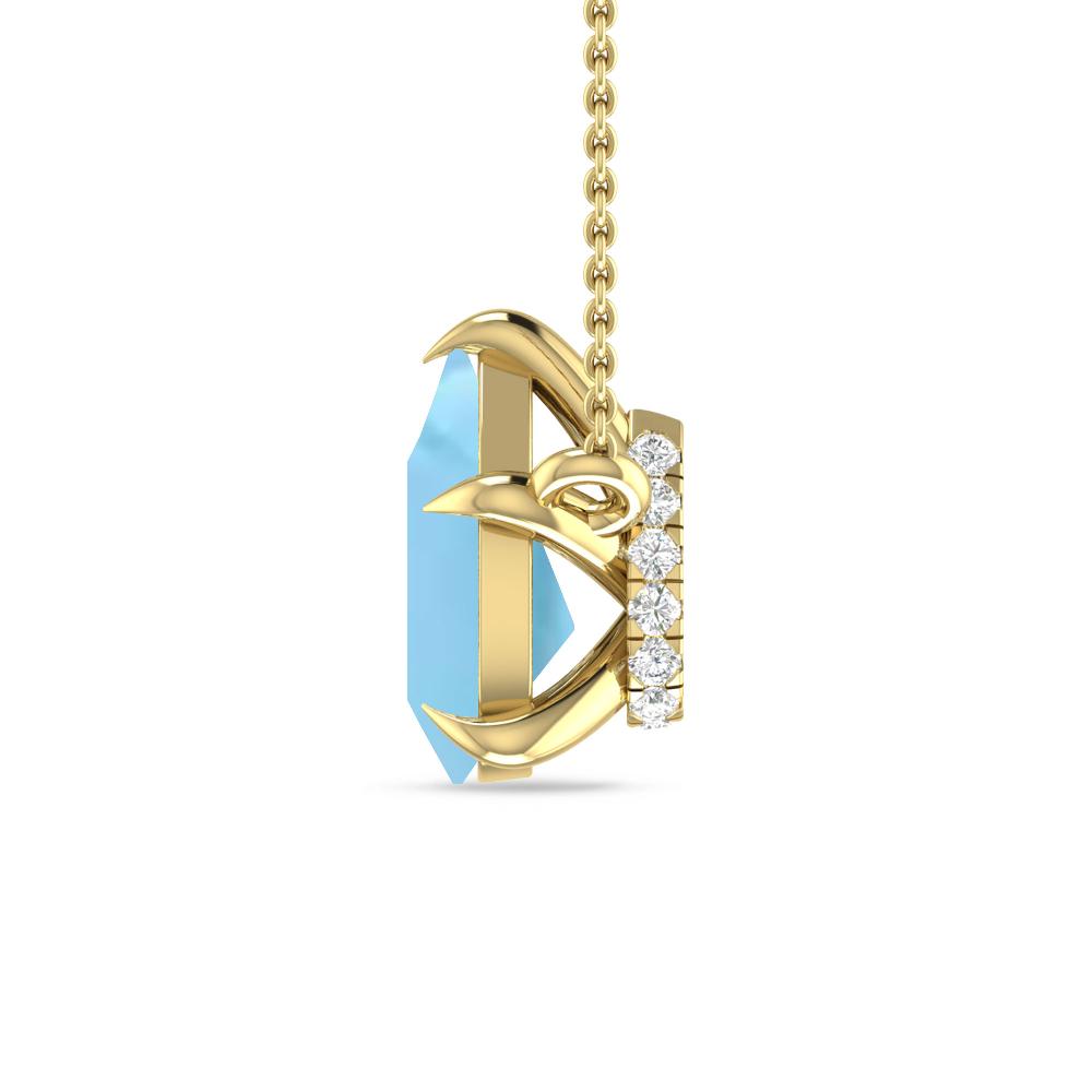 Yellow Gold - Blue Topaz