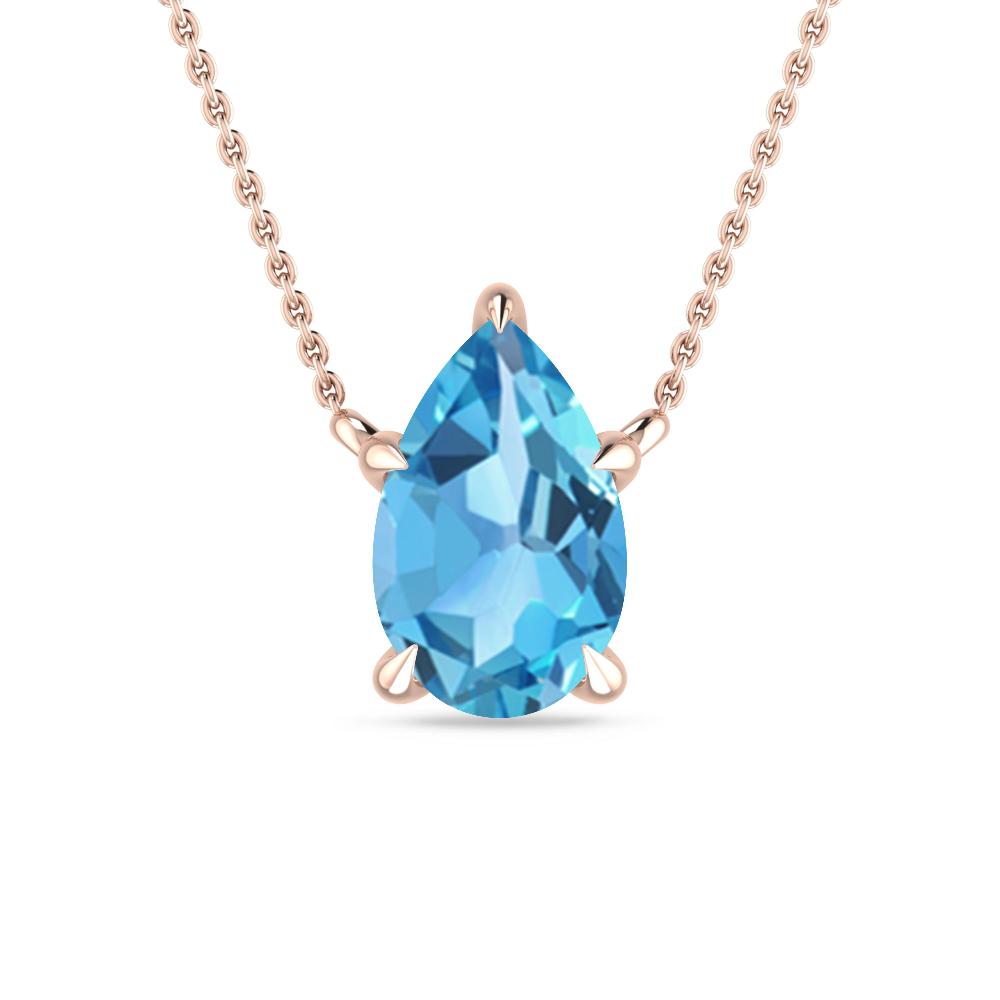 Rose Gold - Blue Topaz