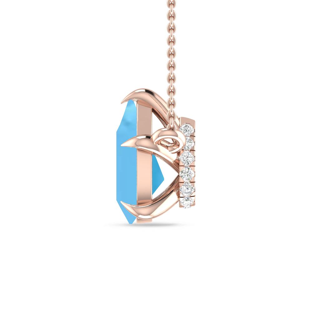 Rose Gold - Blue Topaz