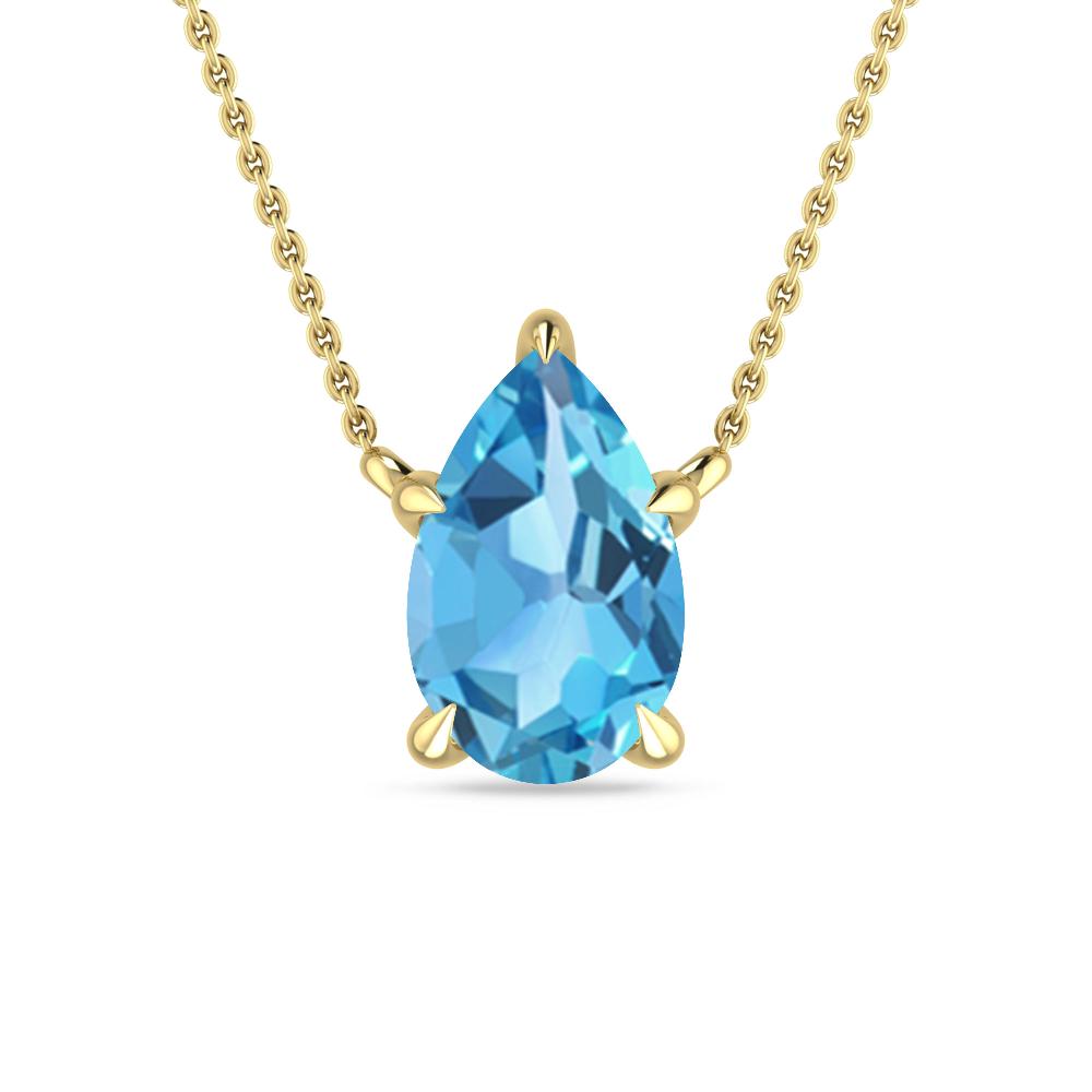 Yellow Gold - Blue Topaz