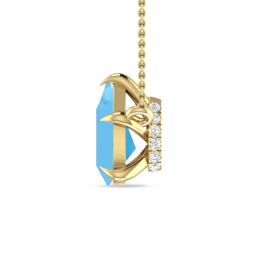 Yellow Gold - Blue Topaz