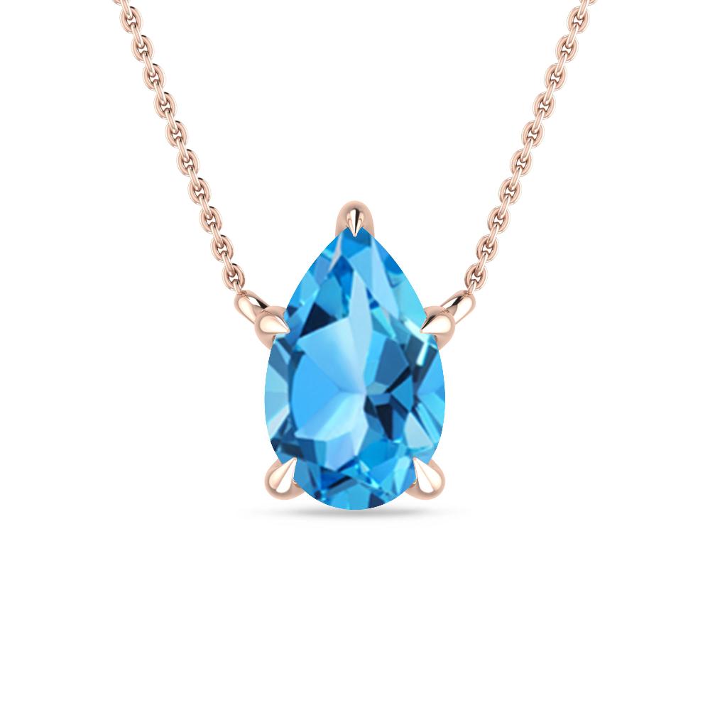 Rose Gold - Blue Topaz