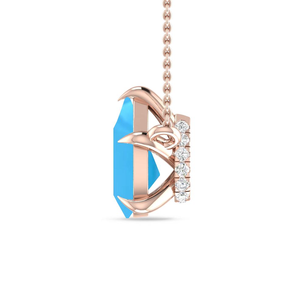 Rose Gold - Blue Topaz