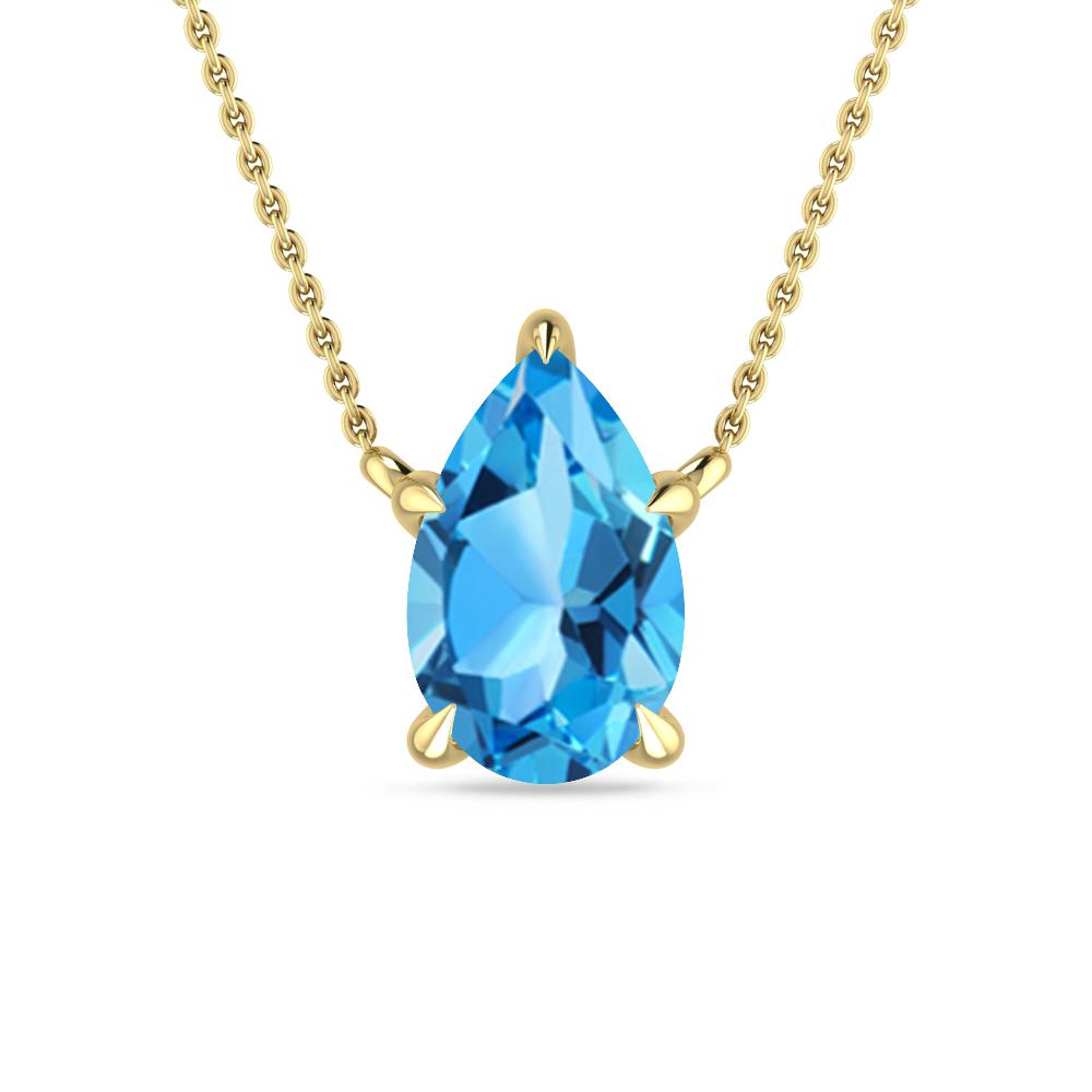 Yellow Gold - Blue Topaz