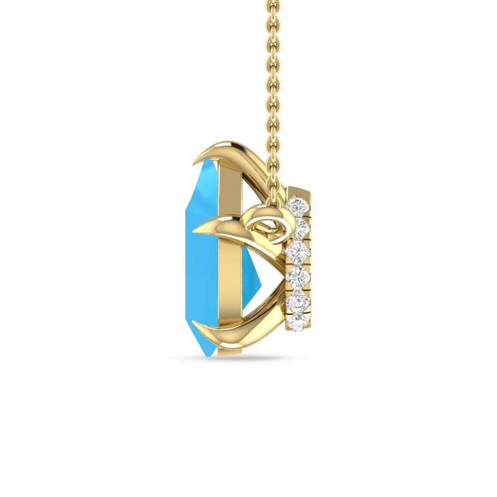 Yellow Gold - Blue Topaz