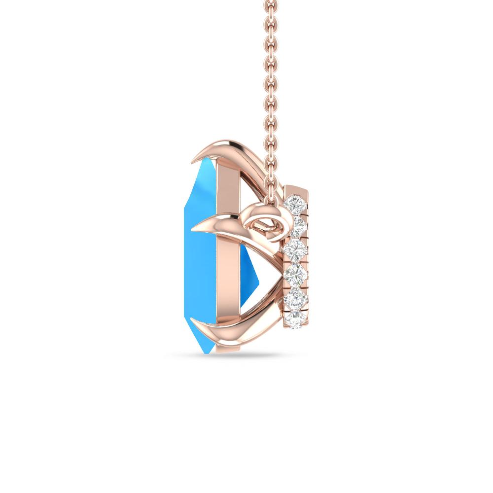 Rose Gold - Blue Topaz