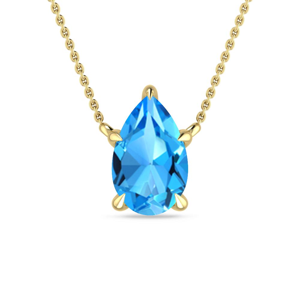 Yellow Gold - Blue Topaz