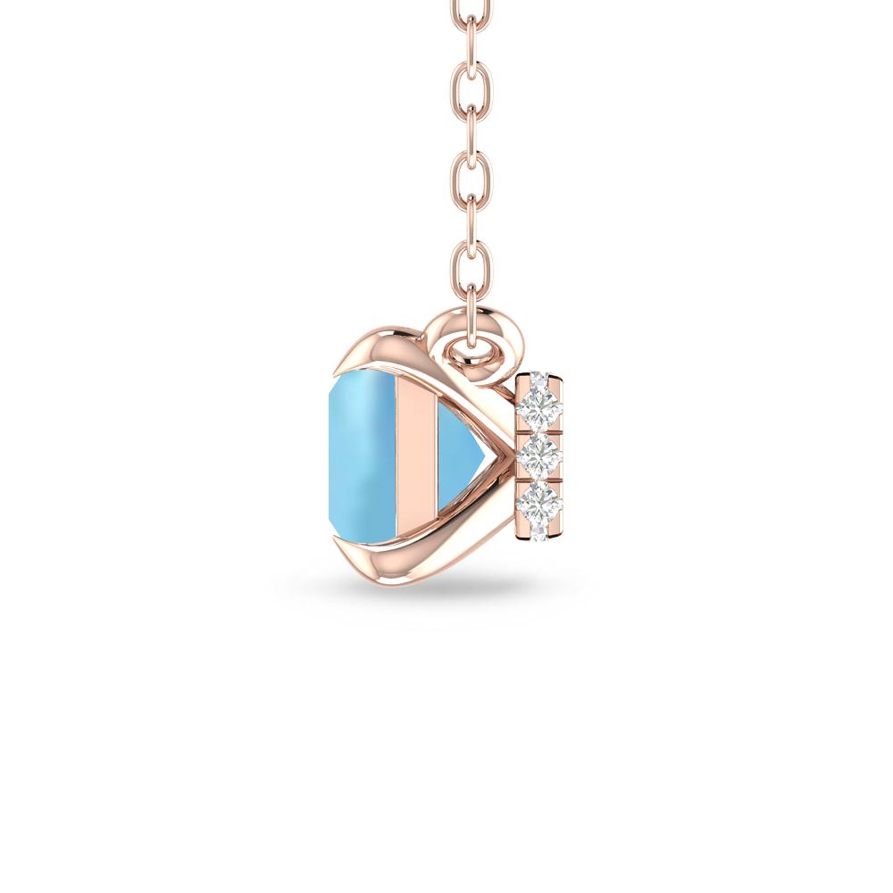 Rose Gold - Aquamarine