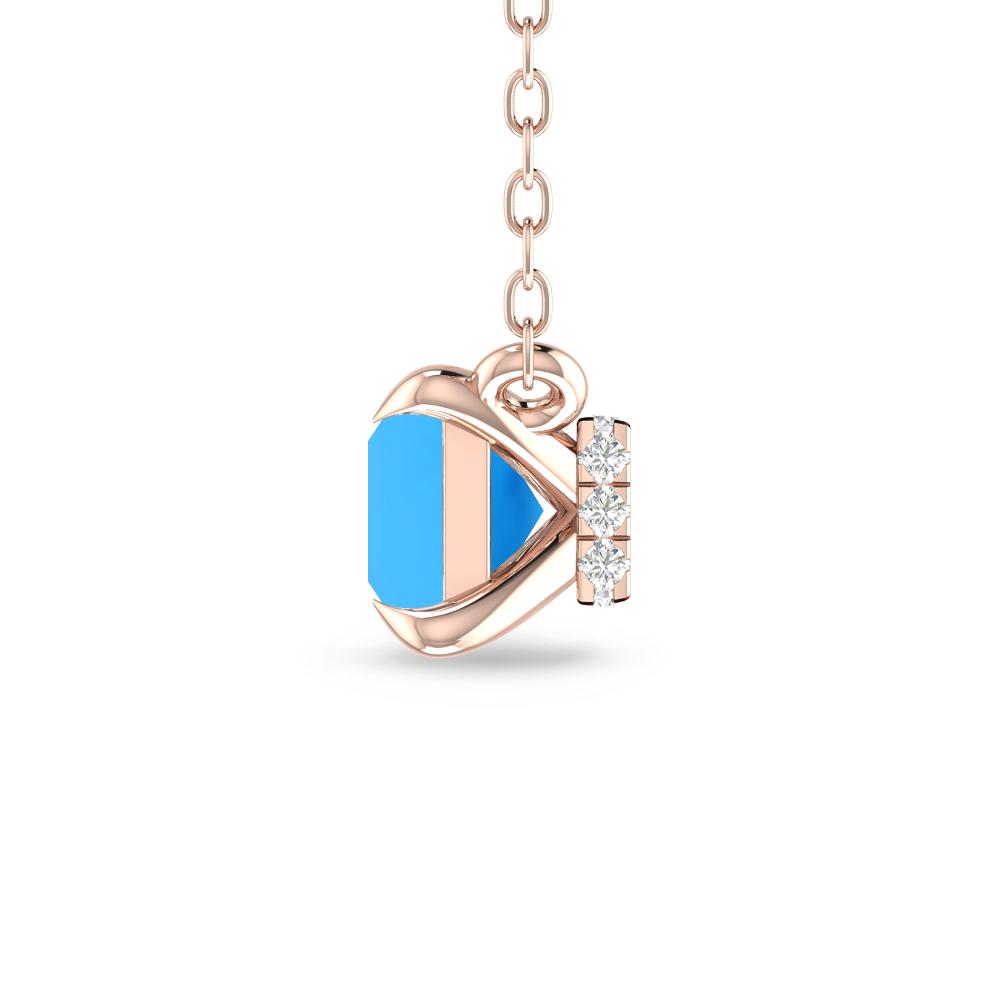 Rose Gold - Blue Topaz