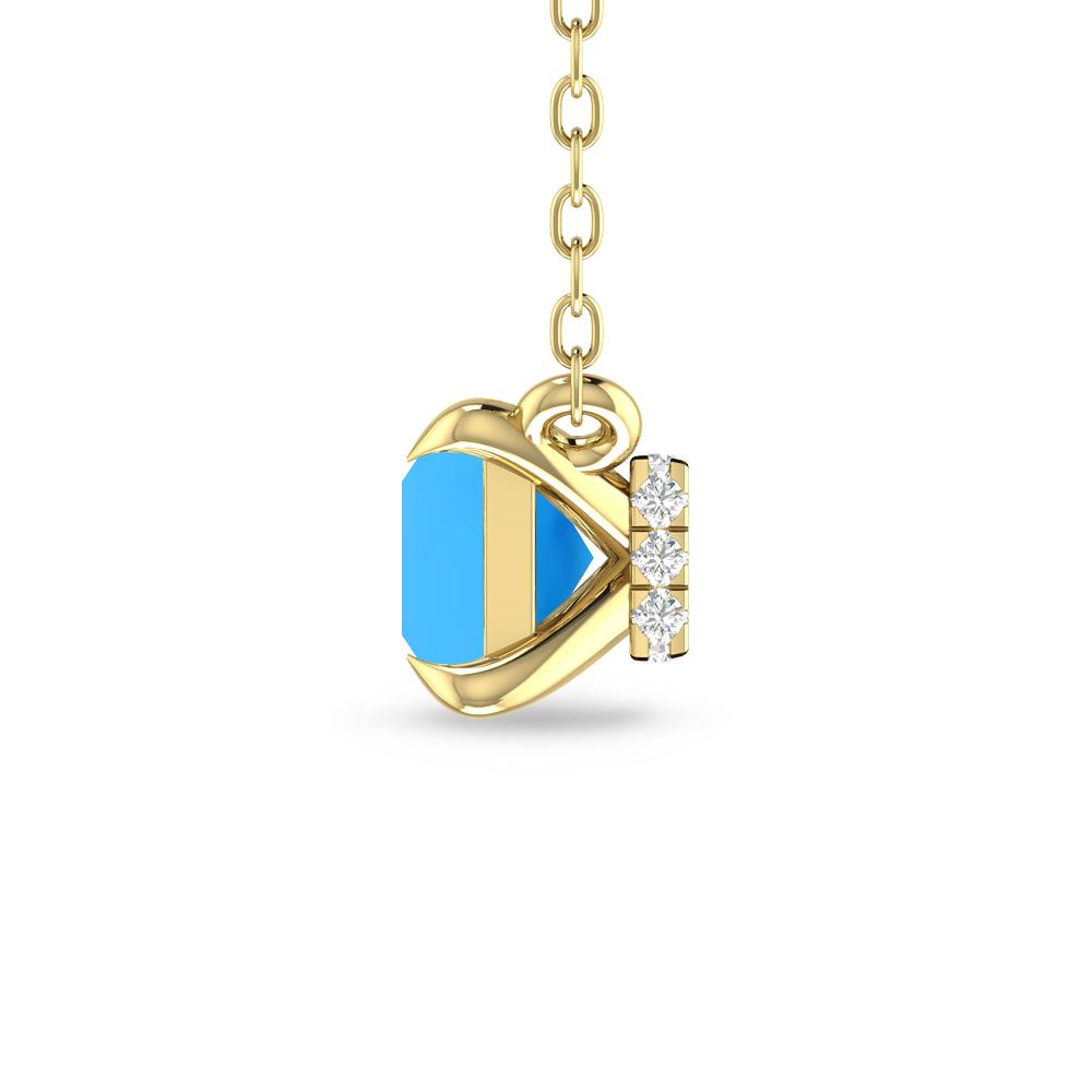 Yellow Gold - Blue Topaz