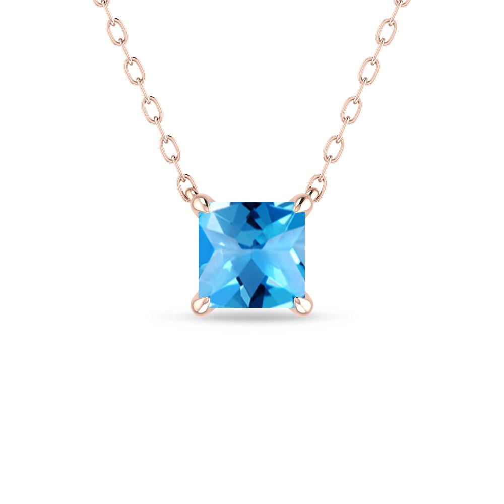 Rose Gold - Blue Topaz